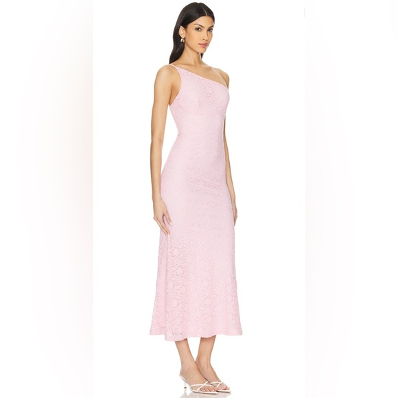 Bardot Dresses & Skirts - Bardot Albie Knit Maxi Dress Women's 4 Candy Pink One Shoulder Back Zip Closure.